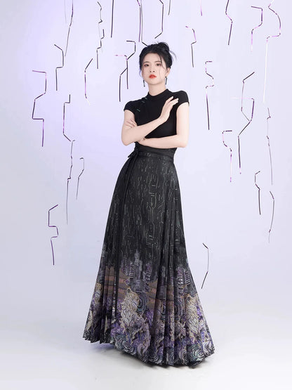 Chinese Blouse & Mamian Skirt Outfit | Cyber Kirin 赛博麒麟