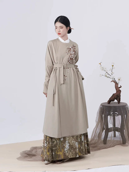 Ming Dynasty Modern Hanfu Mamianqun Outfit - Shilan 时兰