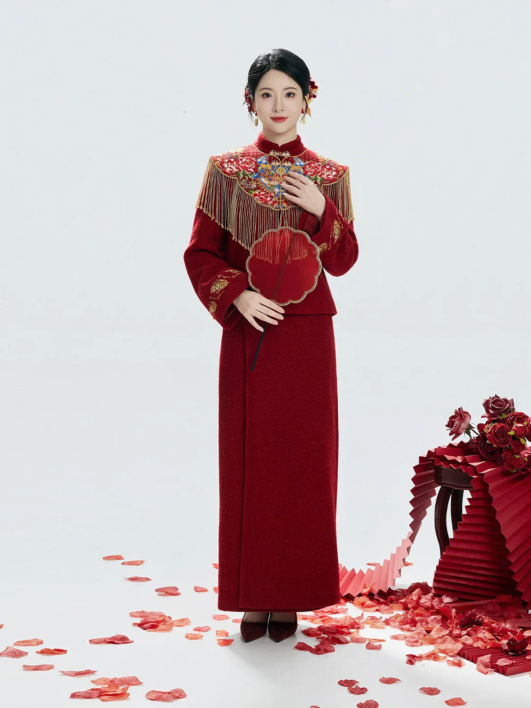 New Chinese Style Wedding Hanfu Bridal Tea Ceremony Outfit - Jin Yu Liang Yuan 锦玉良缘 (Preorder)