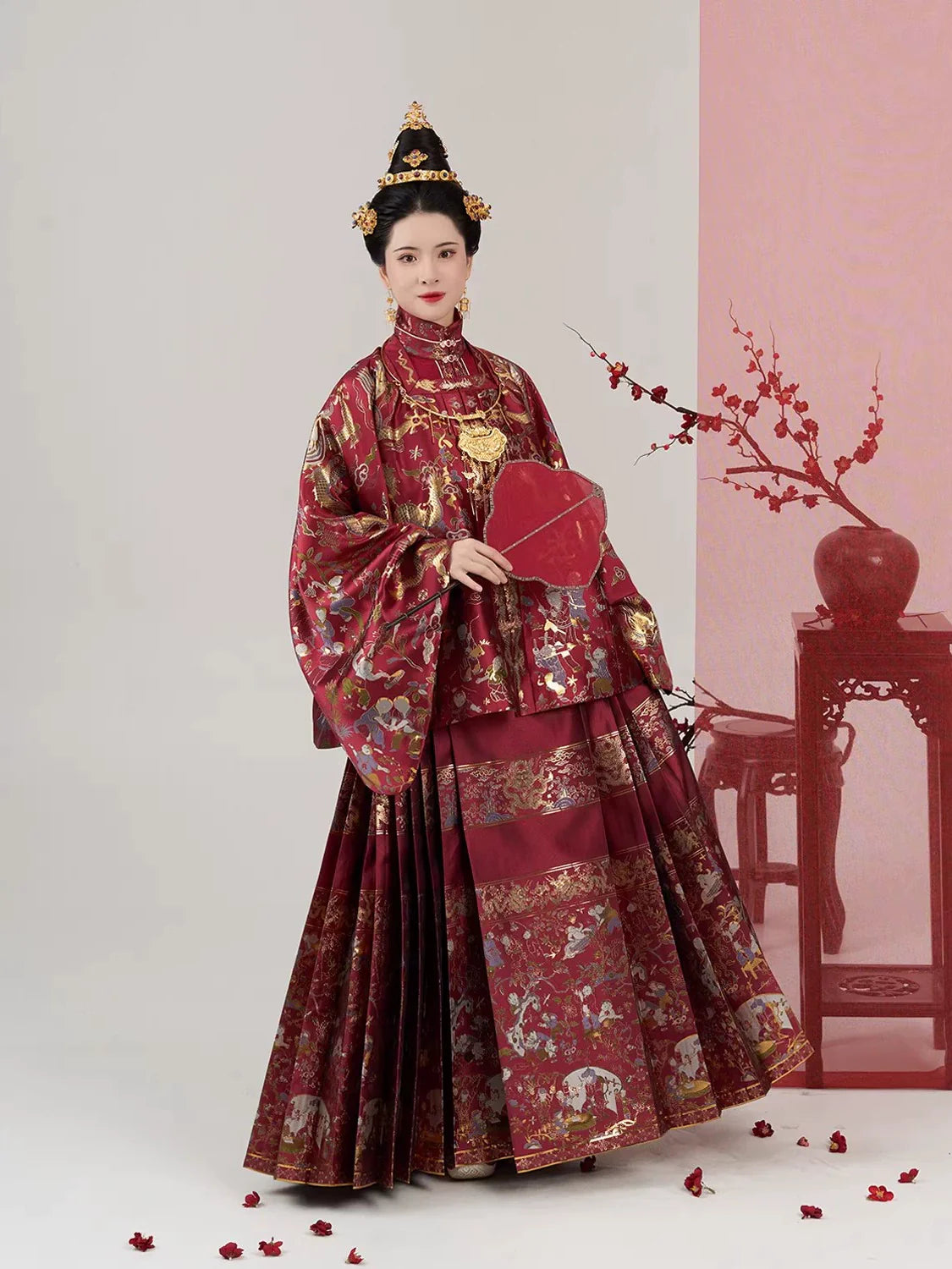 Ming Dynasty Wedding Hanfu Set & Mamian Skirt | Forever Bliss 永永其祥