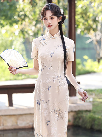 Short Sleeve Long Cheongsam | First Spring