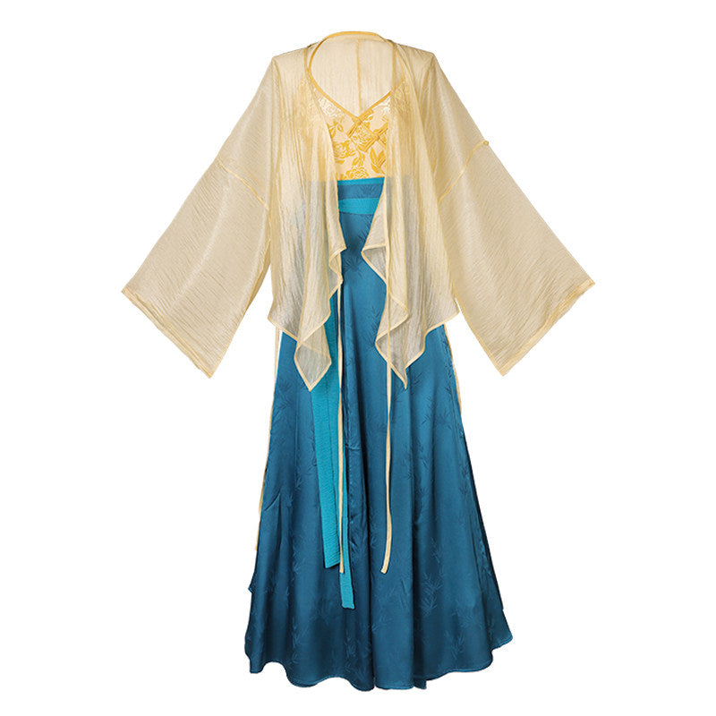 Song Dynasty Modern Hanfu Fairy Cardigan and Ten Panel Skirt - Night Banquet 夜宴 (Preorder)