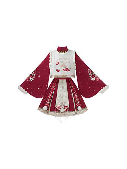 Modern Ming Dynasty Chinese New Year Festival Hanfu | Gallop in Spring 马踏春华