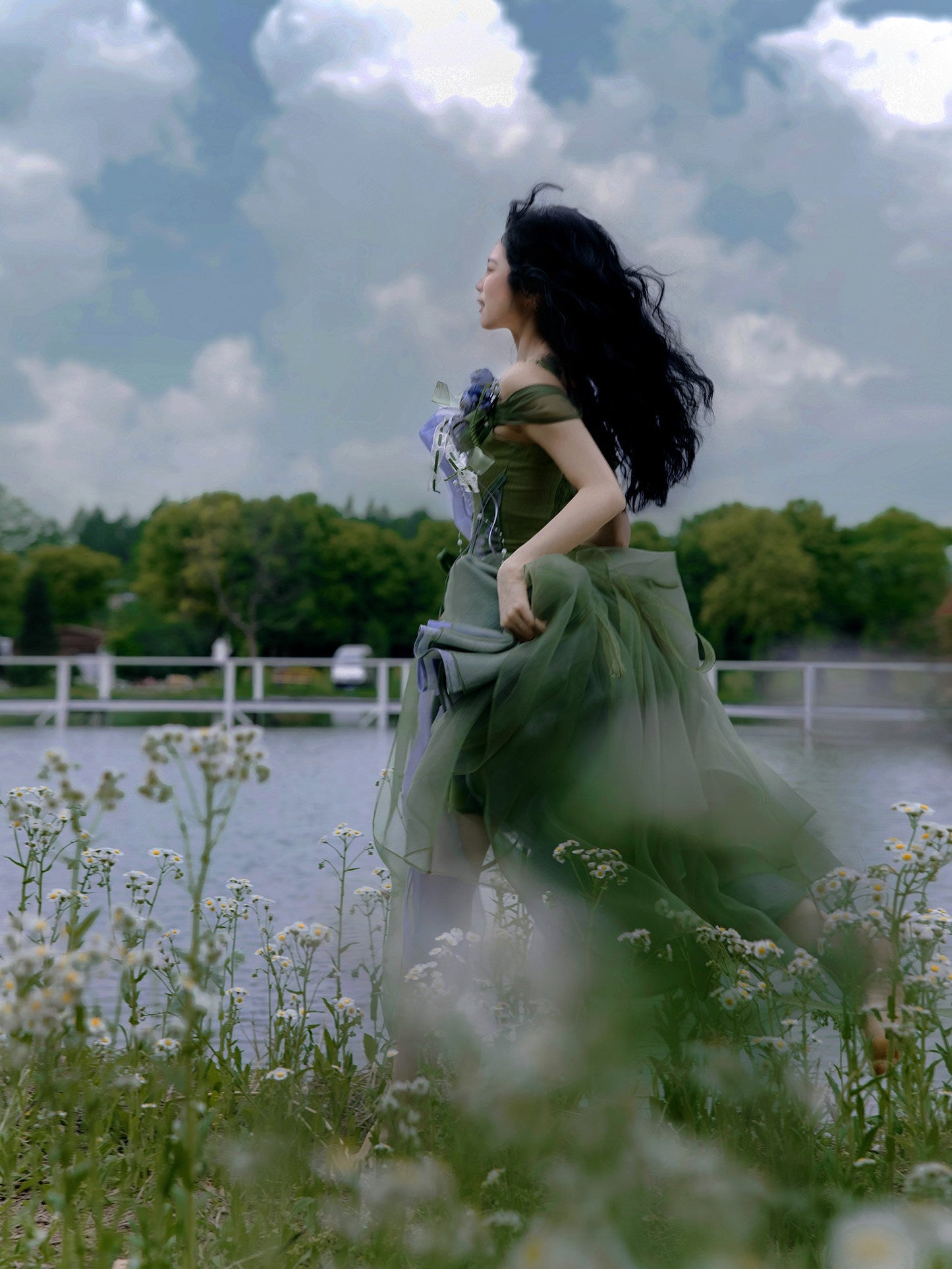 New Chinese Style Green Forest Bustier and Skirt - A Midsummer Night's Dream 仲夏夜之梦