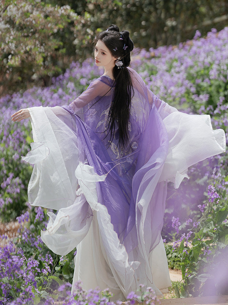Jiu Chong Zi | Tang Dynasty Hezi Dress with Wide Sleeve Jacket