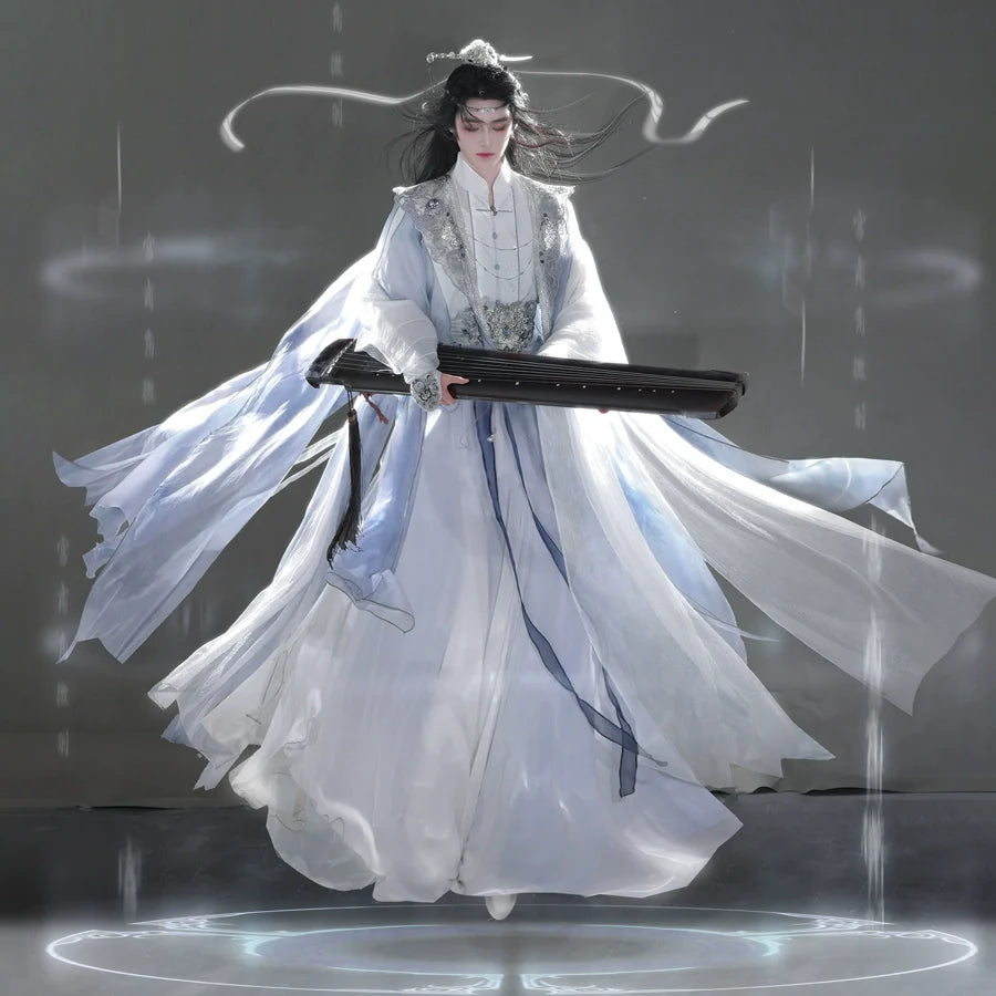 Wanderers Youth 少年游 - Blue and White Unisex Hanfu Set, Ethereal Hanfu Festival (Preorder)