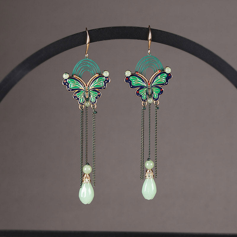 Moonlit Butterfly Teardrop Earrings | Cheongsam Jewelry