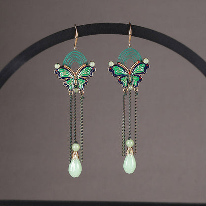 Moonlit Butterfly Teardrop Earrings | Cheongsam Jewelry