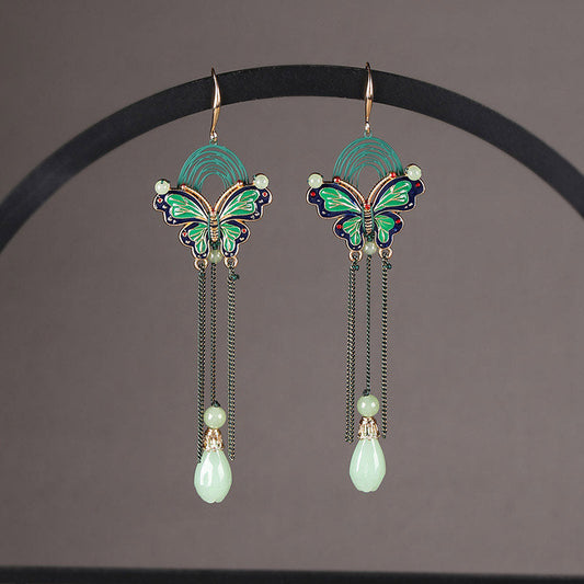 Moonlit Butterfly Teardrop Earrings | Cheongsam Jewelry