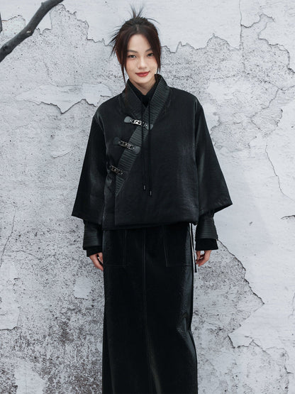 New Chinese Martial Arts Style Pleated Short Coat
