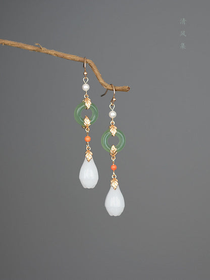 Crystalline Ring Antique Earrings | Hanfu Jewelry