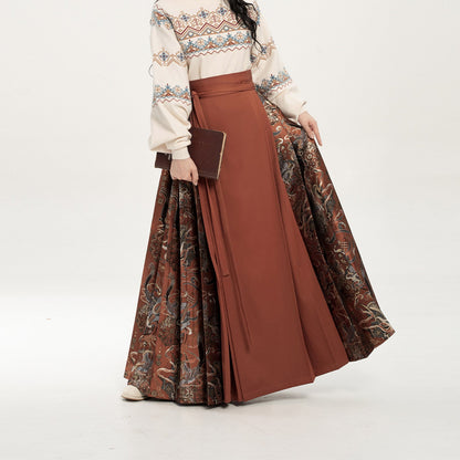 Dunhuang Museum Turtleneck Sweater and Mamianqun Hanfu Set - Pipa Music 琵琶乐 (Preorder)