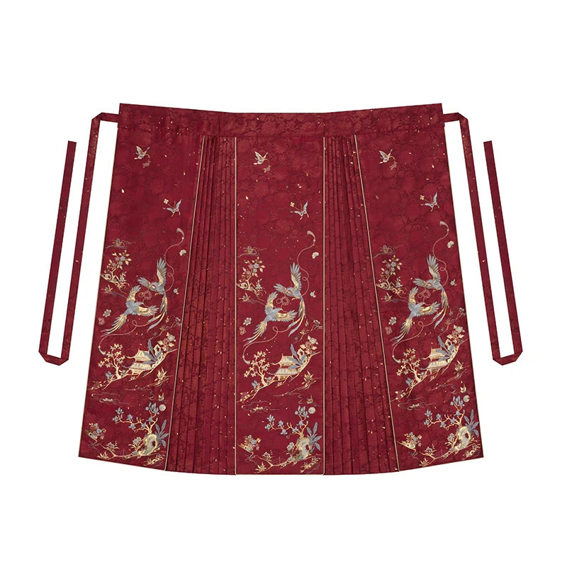 Ming Dynasty Wedding Hanfu Set & Mamian Skirt | Crimson Magpie 丹鹊相思