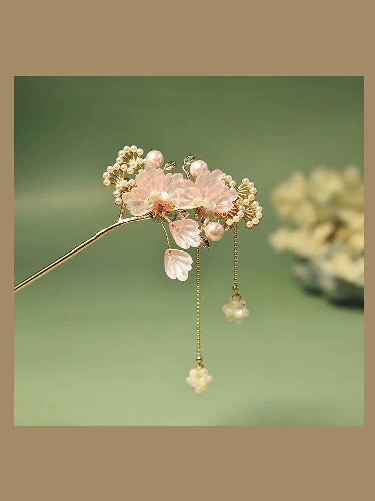 Oriental Flowers Hair Stick | Ancient Chinese Hair Accessory