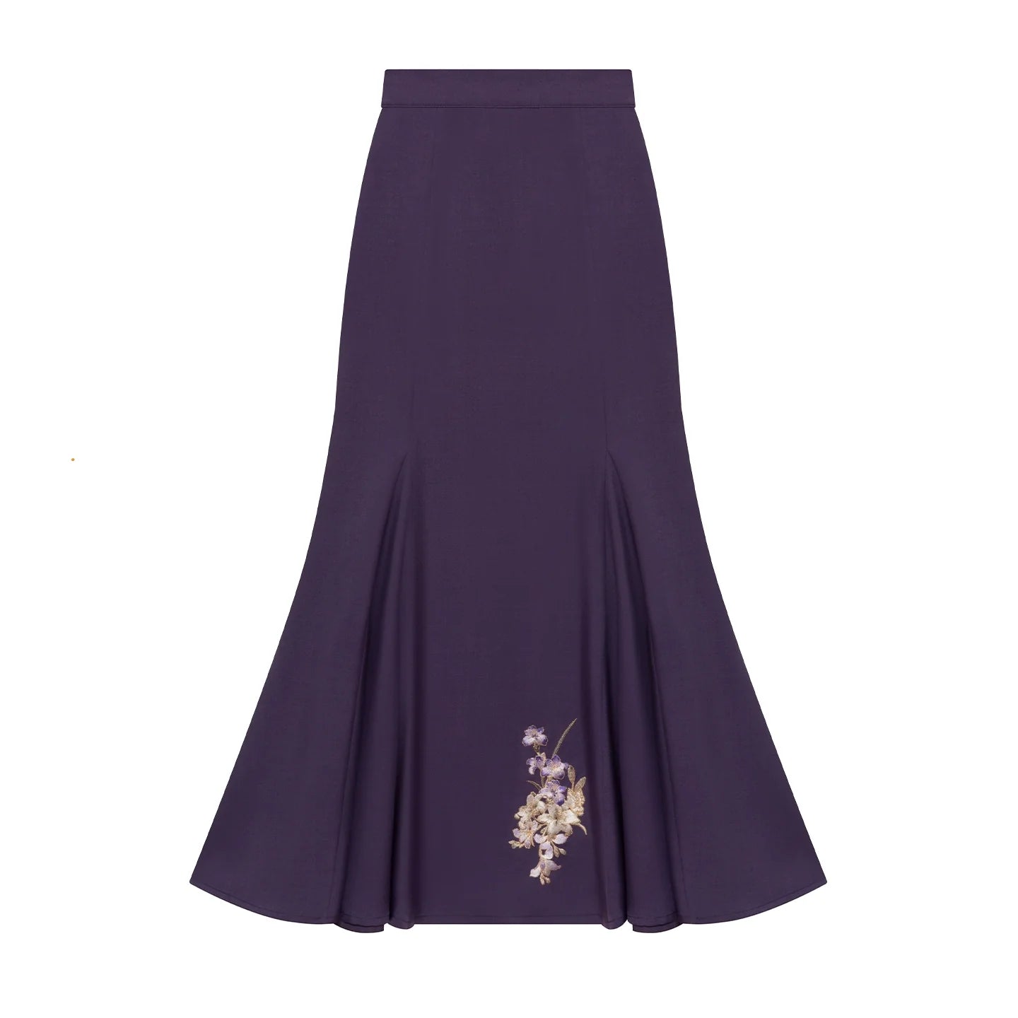New Chinese Style Women Purple Embroidered Blouse with Fitted Mermaid Skirt - Xianglan 雪香兰 (Preorder)