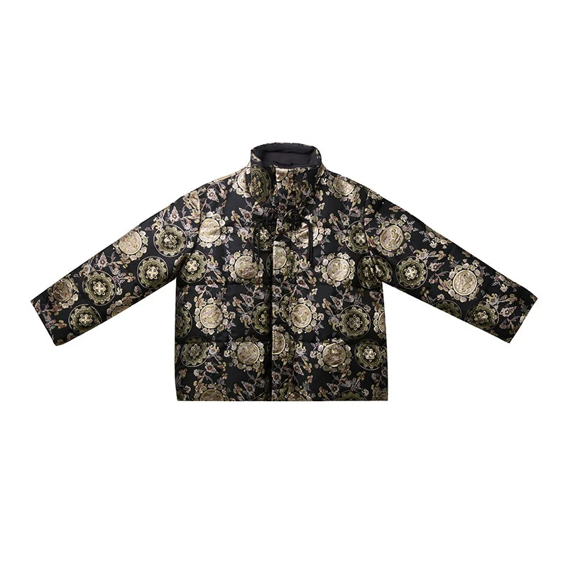 New Chinese Style Women Down Jacket Puffer Coat - Clear Mirror 镜花明 (Preorder)