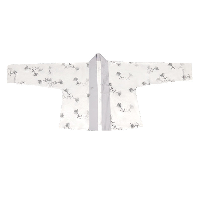 New Chinese Style Hanfu Winged Sleeve Top and Wrap Skirt - Yiliang 一两 (Preorder)