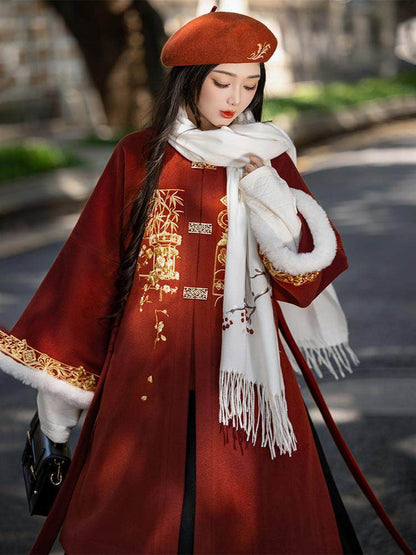 Festive Ming Dynasty Hanfu Jacket for Chinese New Year - Sijunzi 四君子 (Preorder)