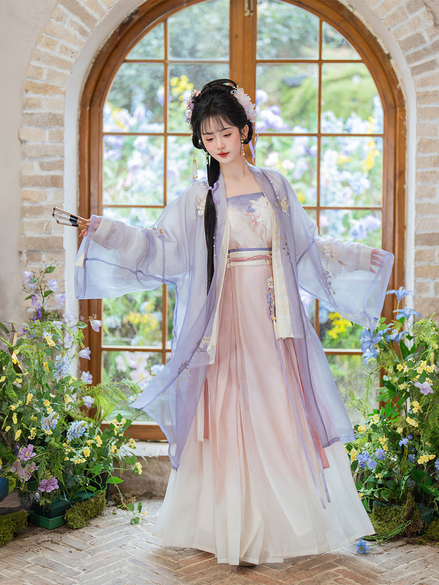 Zi Xun 紫薰 - Fairy Spring and Summer Daily Song Dynasty Style Qiyao Ruqun Hanfu (Preorder)