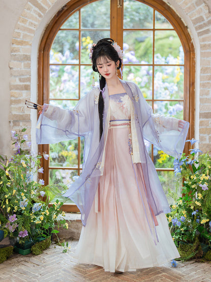 Zi Xun 紫薰 - Fairy Spring and Summer Daily Song Dynasty Style Qiyao Ruqun Hanfu (Preorder)
