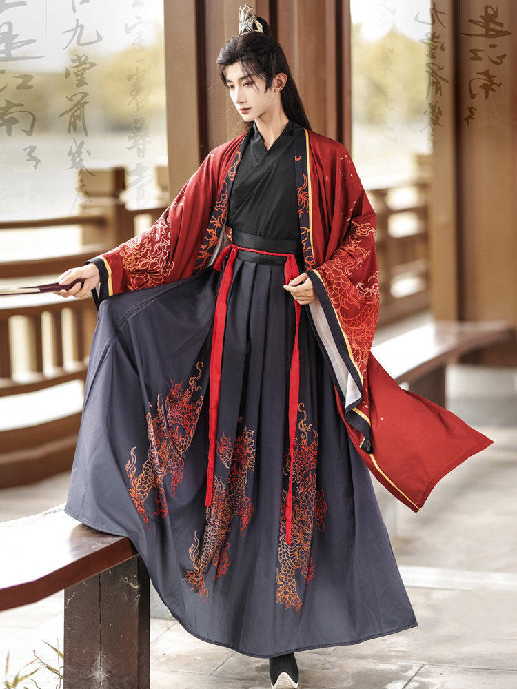 Crimson Dragon | Wei Jin Dynasty Hanfu Set