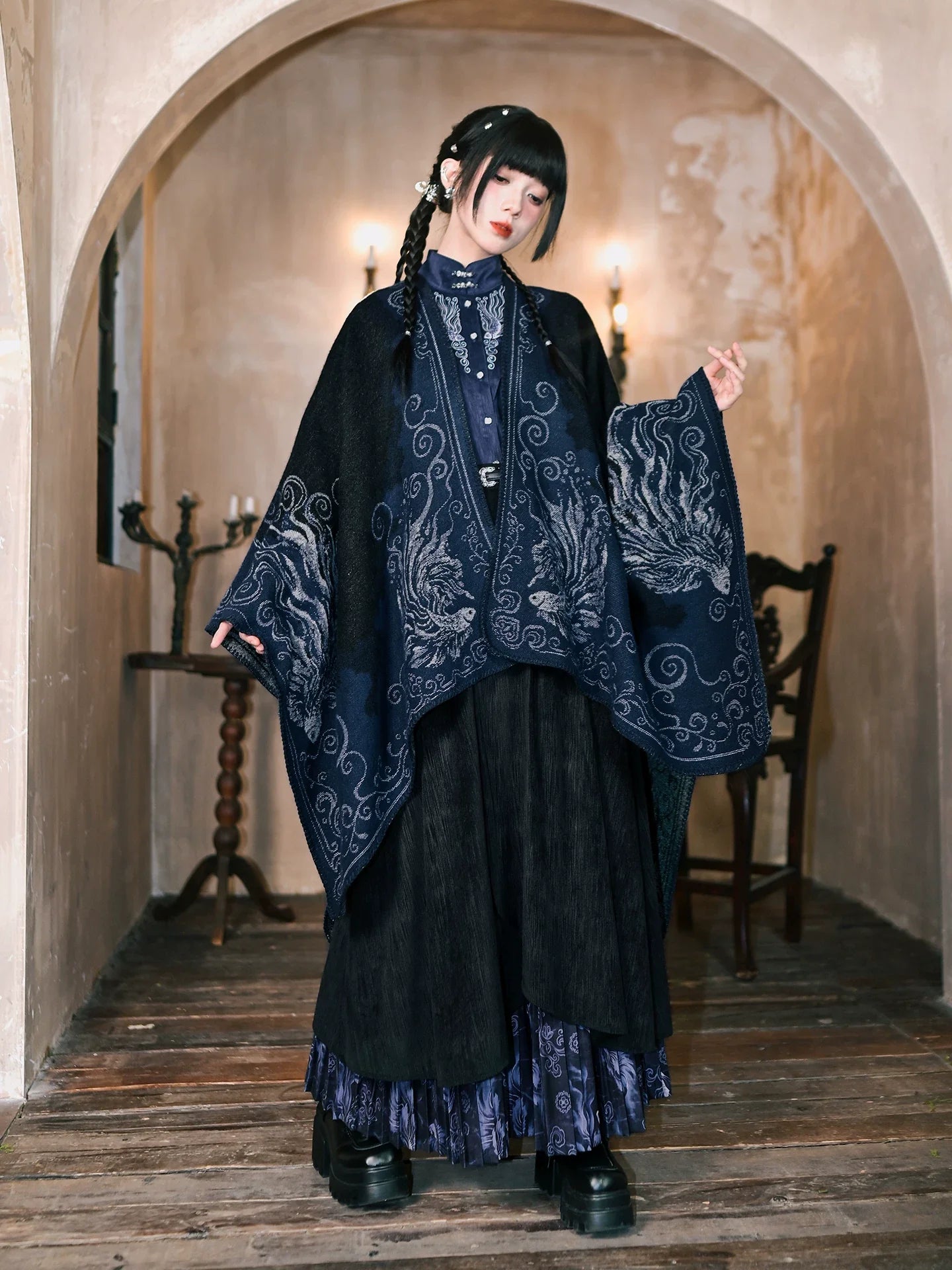 New Chinese Style Large Shawl - Floating Light and Dream 浮光鳍梦