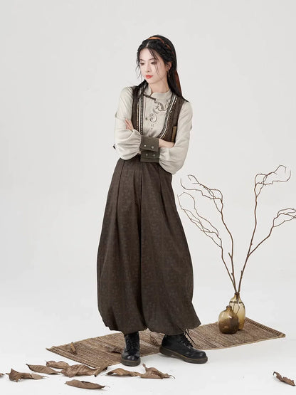 New Chinese Style Women Embroidered Vest, Inner Top & Lantern Pants - Poetry of the Wilderness 旷野之诗 (Preorder)