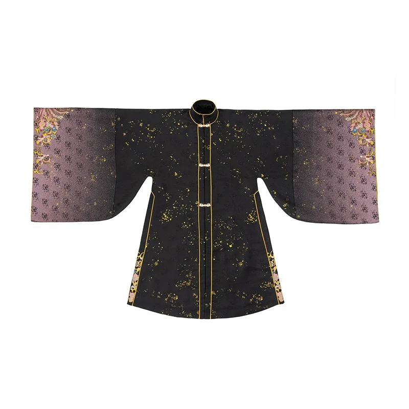 Ming Dynasty Traditional Hanfu Set & Mamian Skirt | Golden Jade Feathers 粉翠流丹