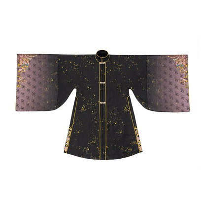 Ming Dynasty Traditional Hanfu Set & Mamian Skirt | Golden Jade Feathers 粉翠流丹
