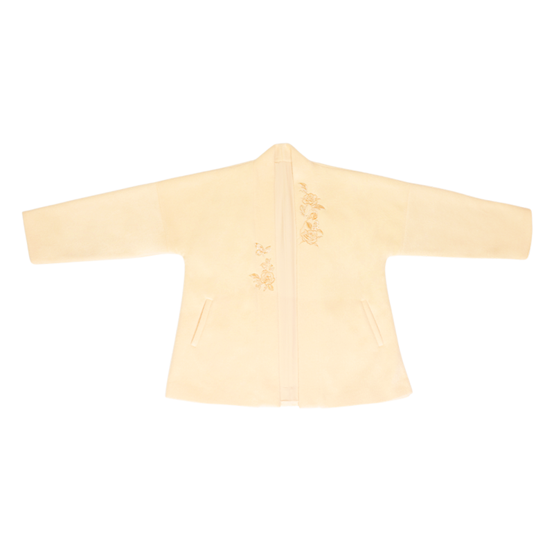 Song Dynasty Modern Hanfu Winged Sleeve Top and Wrap Skirt for Autumn and Winter - Rose Heart 玫瑰心事 (Preorder)