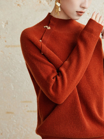 New Chinese Style Wool Knitted Sweater - Wanyu 绾玉