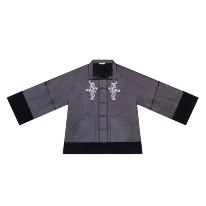 Song Dynasty Modern Hanfu Set with Hooded Jacket and Wide Leg Pants - Longding 龙鼎 (Preorder)
