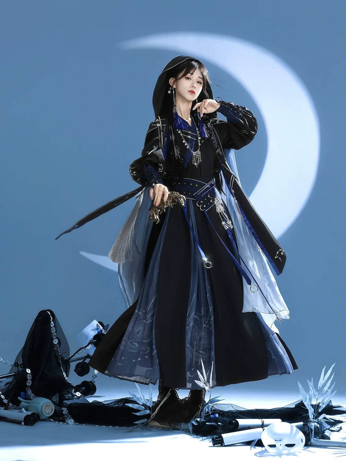 Celestial Aegis 玄穹司天 - New Chinese Style Assassin Hanfu with Cloak (Preorder)