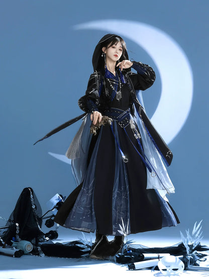 Celestial Aegis 玄穹司天 - New Chinese Style Assassin Hanfu with Cloak (Preorder)
