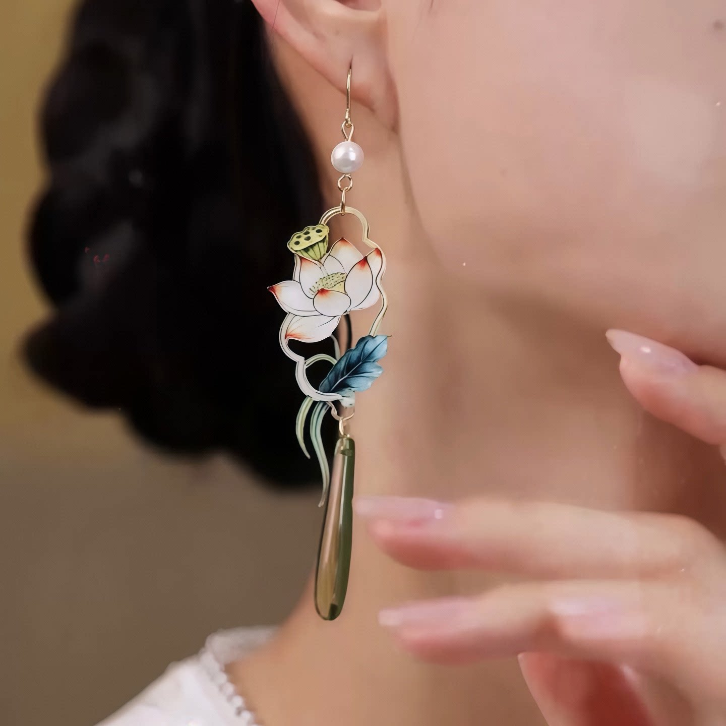 Floating Lotus Earrings | Hanfu Jewelry
