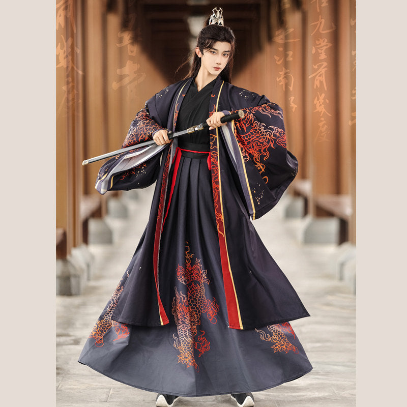 Crimson Dragon | Wei Jin Dynasty Hanfu Set
