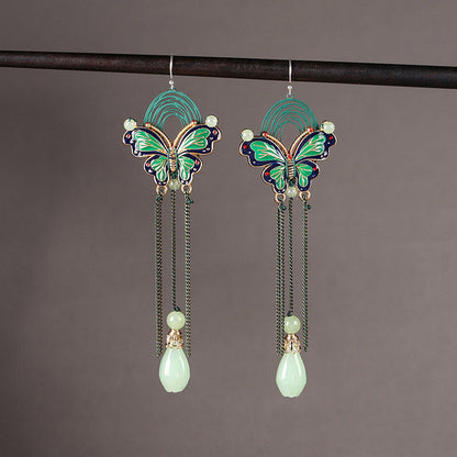 Moonlit Butterfly Teardrop Earrings | Cheongsam Jewelry