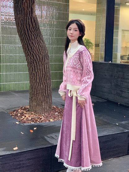 New Chinese Style Patterned Knitted Sweater - Maorongrong 毛茸茸