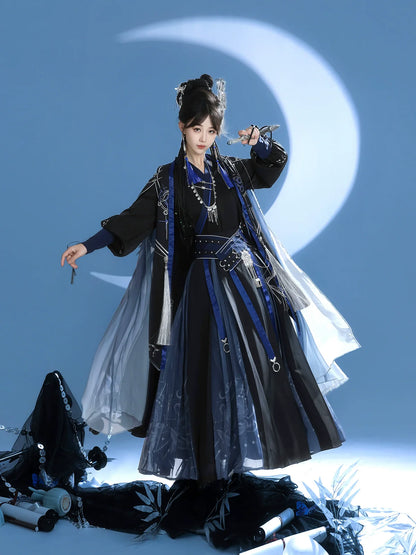 Celestial Aegis 玄穹司天 - New Chinese Style Assassin Hanfu with Cloak (Preorder)