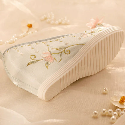 Vivian - Wedge Heels Embroidered Hanfu Shoes