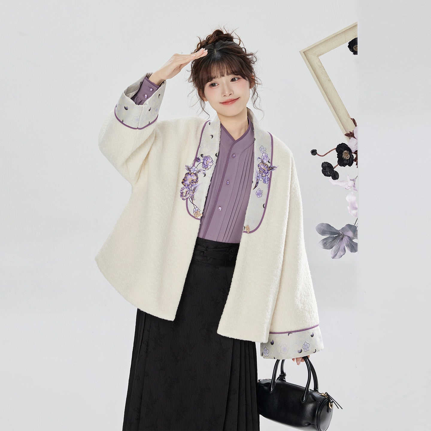 Xunmu | Modern Ming Dynasty Jacket and Mamianqun Skirt Hanfu Set