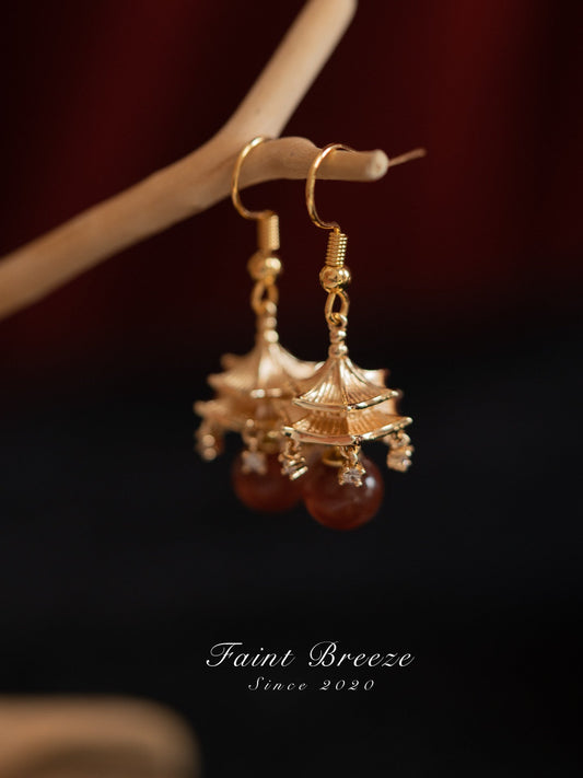 Wind Chiming Pavilion Earrings | Hanfu Jewelry