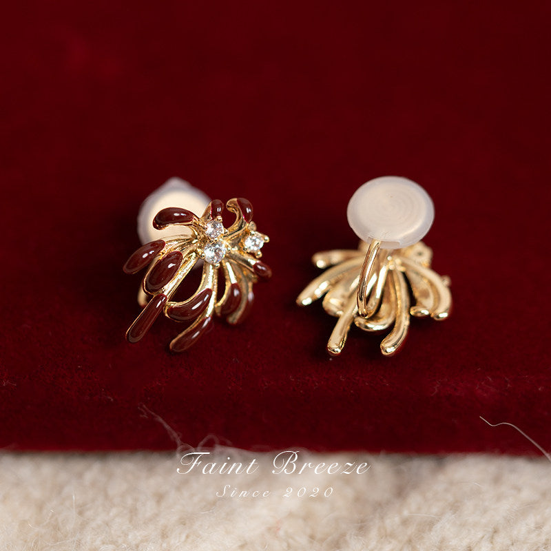 New Year's Festive Fireworks Stud Earrings | Hanfu Jewelry