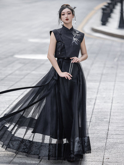 Chinese Sleeveless Crop Top | Oriental Bone 东方骨