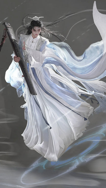 Wanderers Youth 少年游 - Blue and White Unisex Hanfu Set, Ethereal Hanfu Festival (Preorder)