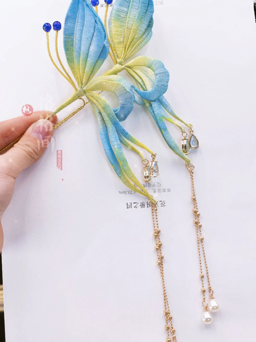 Hair Pins: Emerald Butterfly