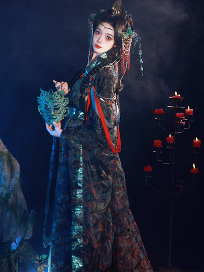 Astrologer | Wei Jin Dynasty Style Immortal Hanfu with Flowing Wide Sleeve Robe