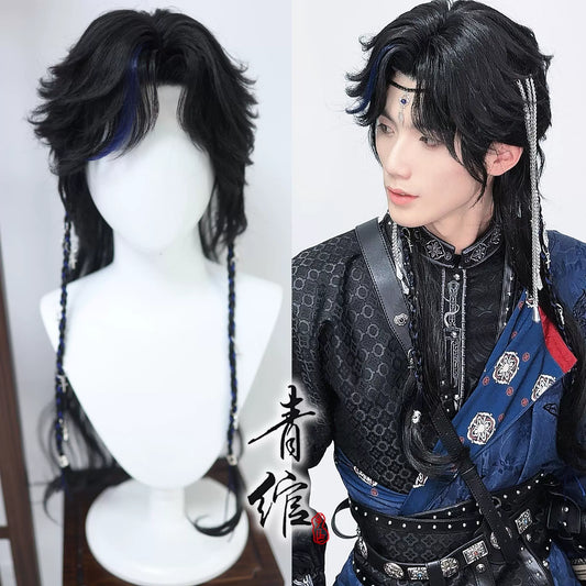Dream Tribe hanfu cosplay hair wig — detail view