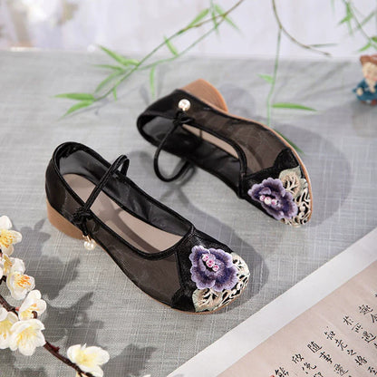 Camila - Embroidered Sheer Chinese Style Shoes