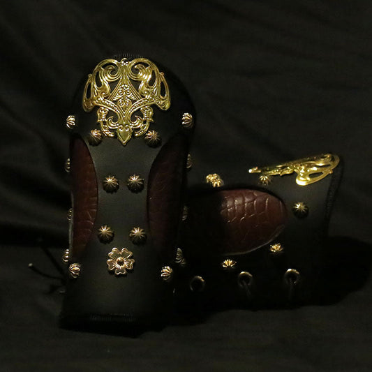 Storm of Swords hanfu wrist guards — embroidery detail view